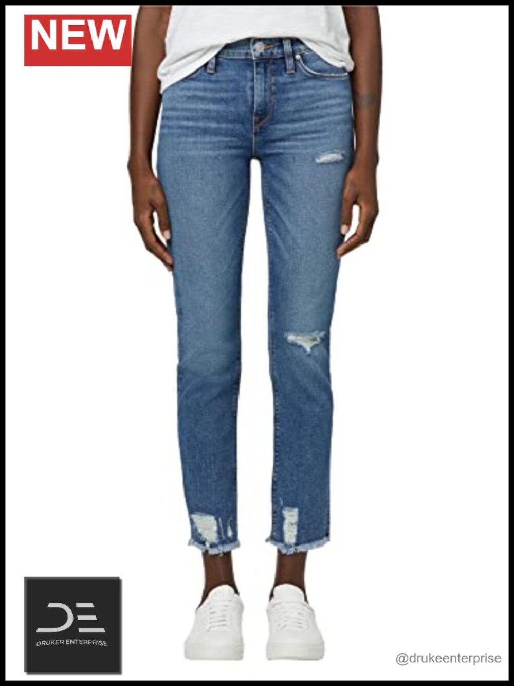 Women's Nico Mid-Rise Straight Leg Crop Jean in Cotton Blend